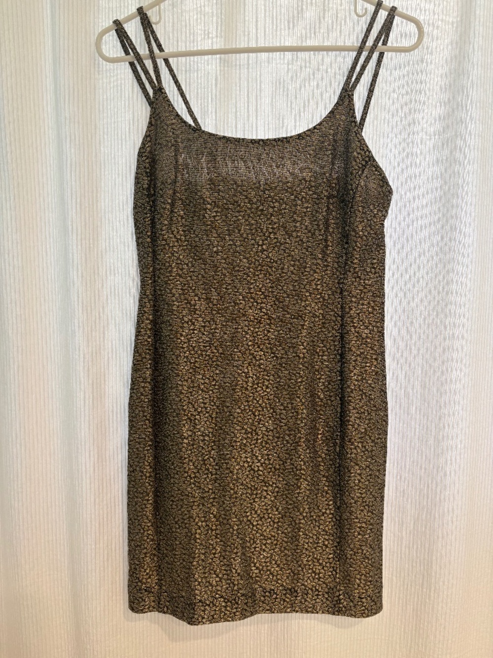 Beautiful Unger-Mindel mini dress. Darker sparkly golden color
